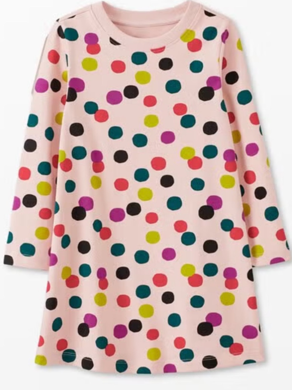 Hanna Andersson Pink Confetti Polka Dot Long Sleeve Dress - Size 3